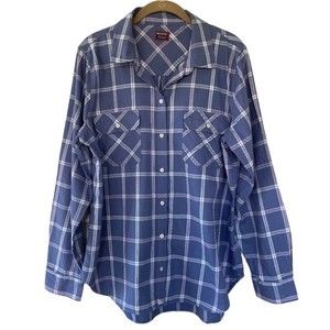 UNTUCKit 'Lucia' Blue and White Plaid Button Down Top